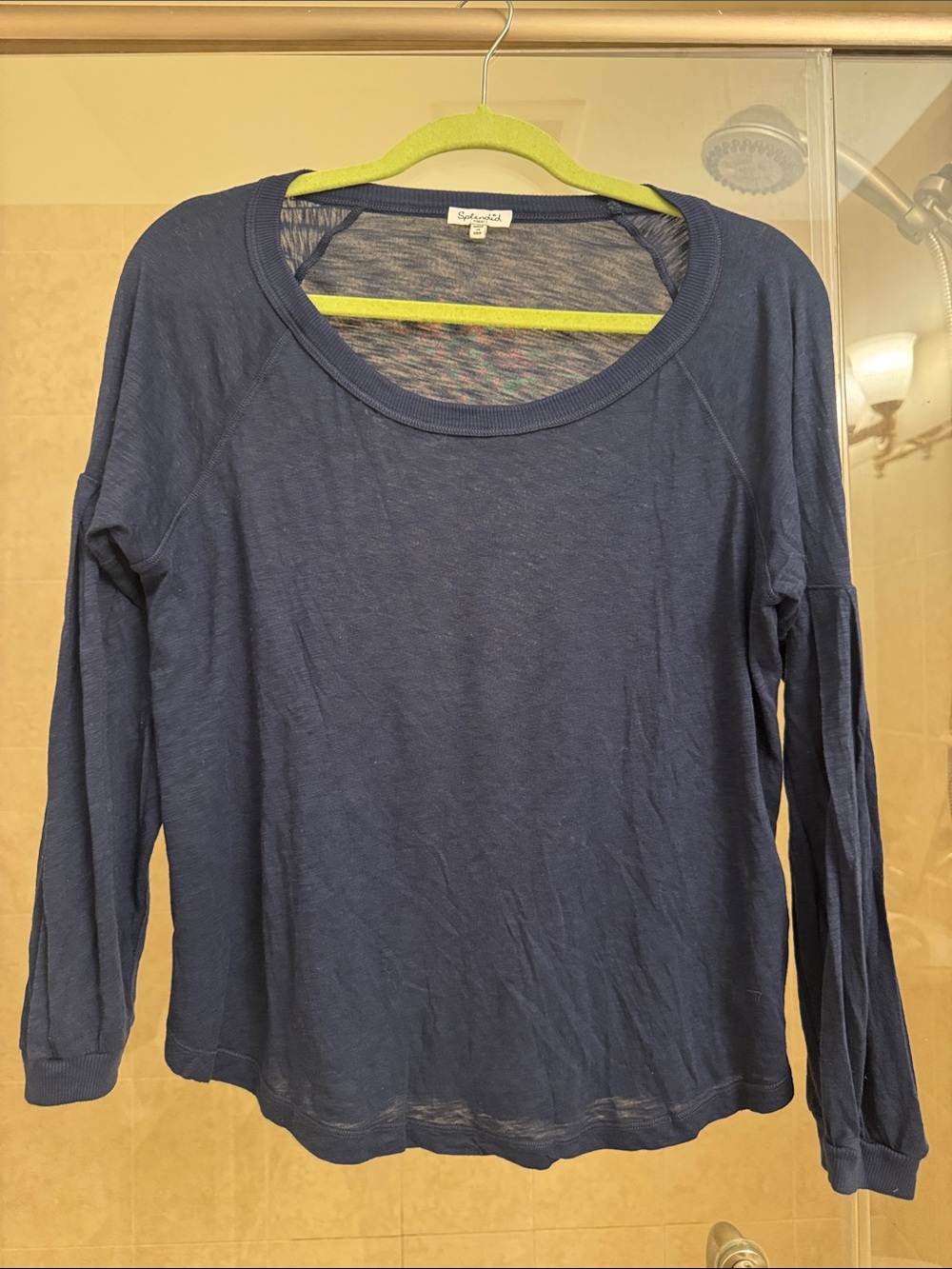 Splendid Navy Long Sleeve Scoop Neck Tee